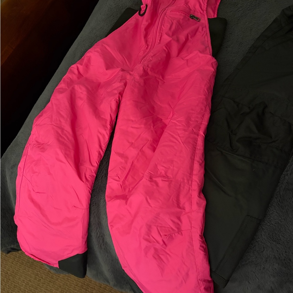 Pink and Black Snow Bib Overalls